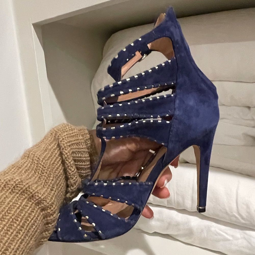 Siegerson Morrison Blue Suede Strappy Heels